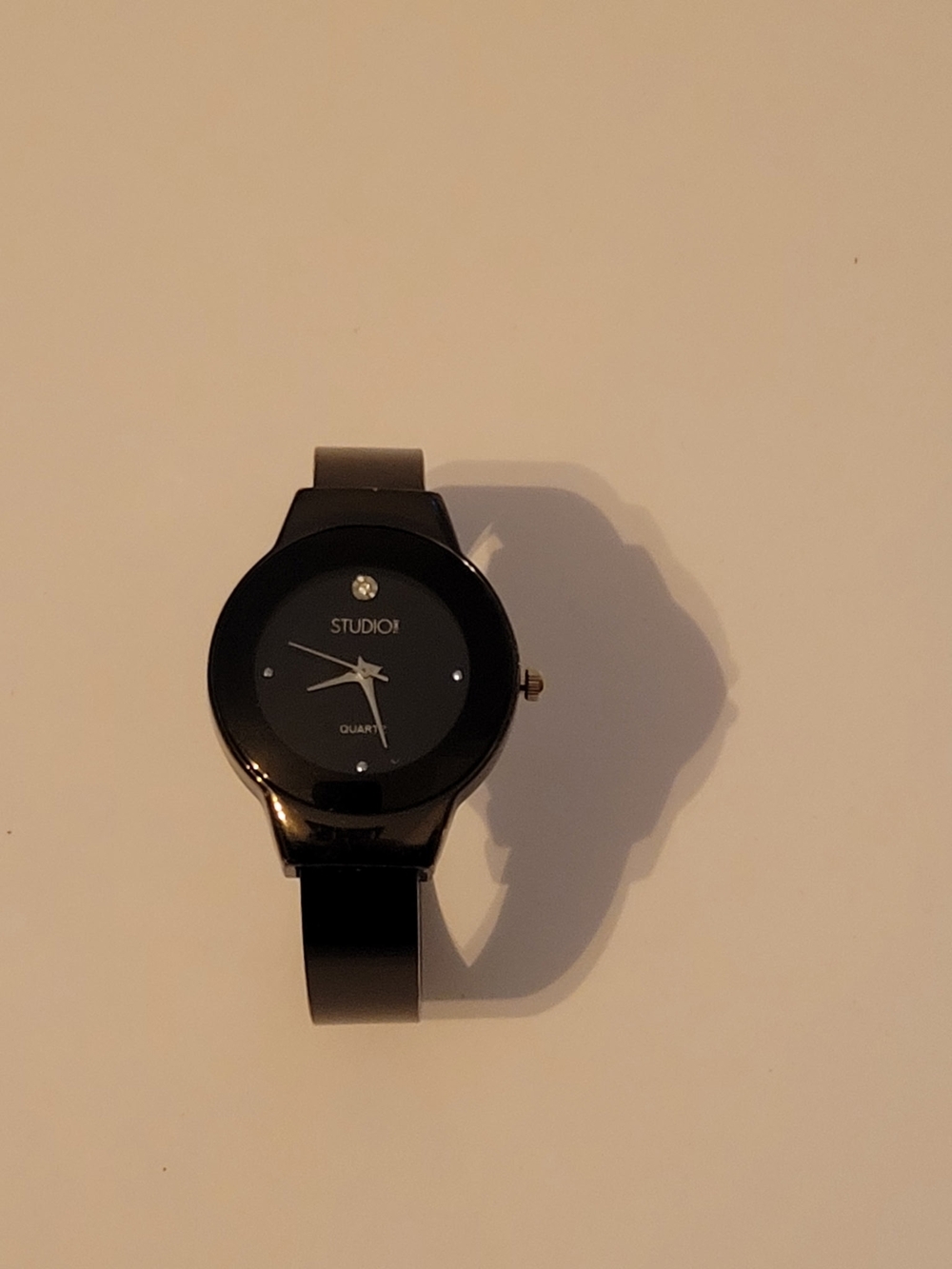 Studio Black Stainless Steel Quartz Women's Bracelet Watch STD955T